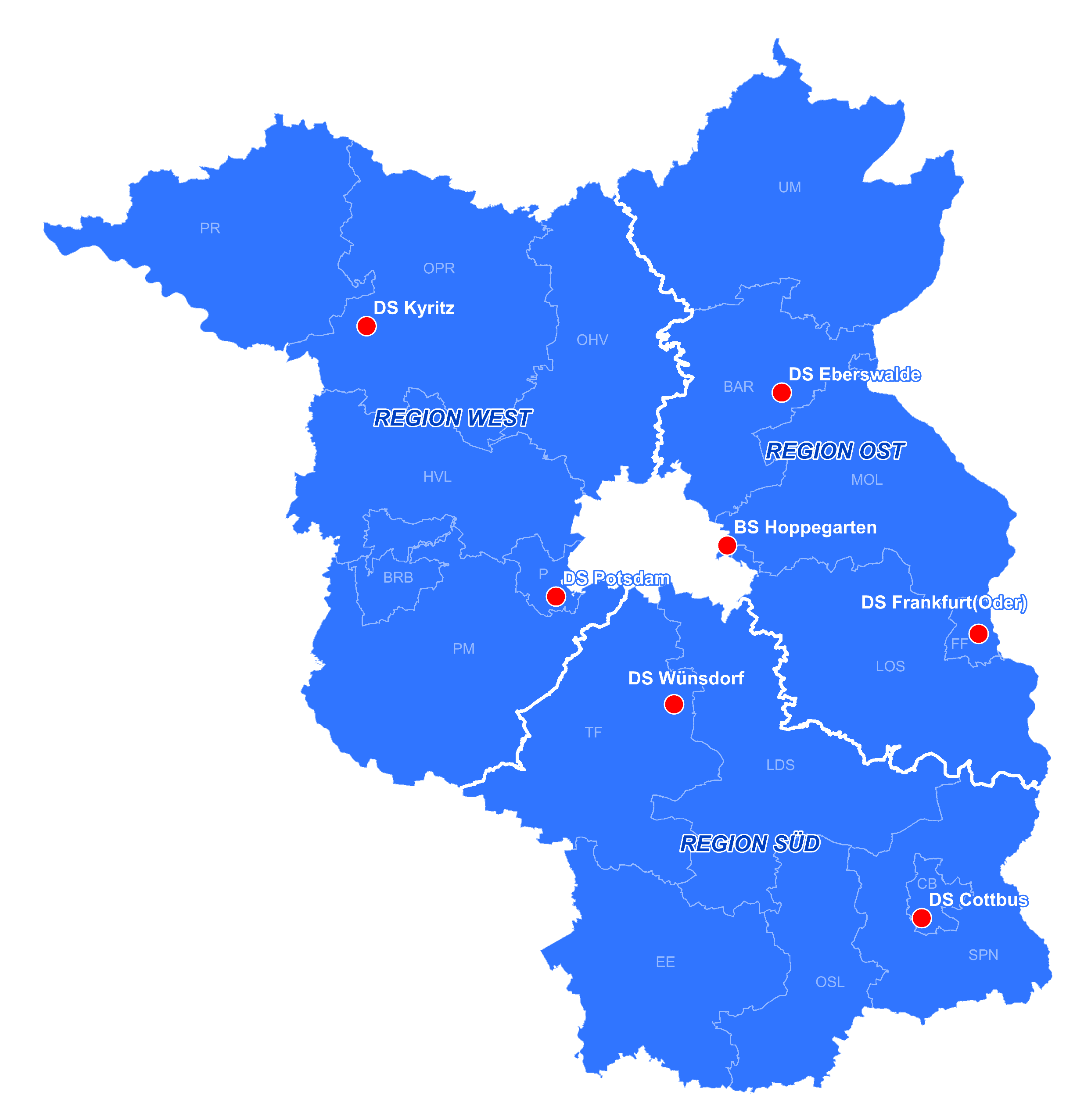 Regionalbereichskarte