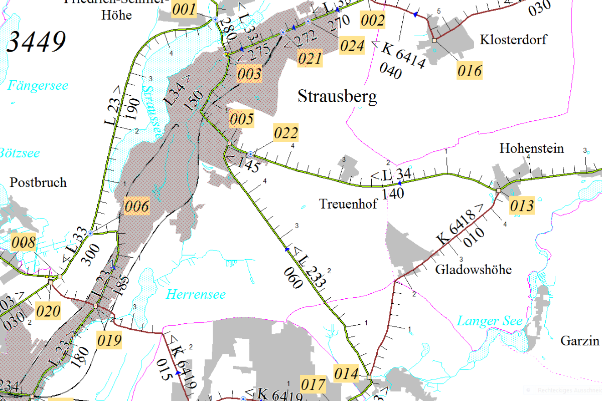 Straßeninformationsbank – Karte aus der Straßeninformationsbank Brandenburg