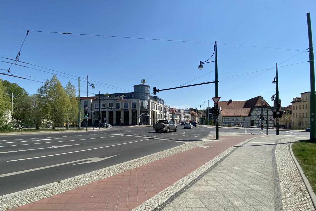 Ein Kreuzungsbereich in Eberswalde