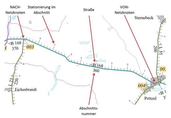 Straßeninformationsbank – Karte aus der Straßeninformationsbank Brandenburg 02