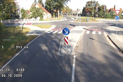 Kreisverkehre – Kreisverkehr in Wittstock, L 14/L 15/Bohnekampweg - Zufahrt L 14 (von Süden)