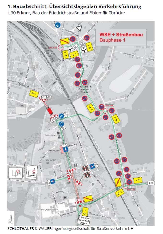 L30 Erkner Übersichtslageplan zu den Verkehrseinschränkungen