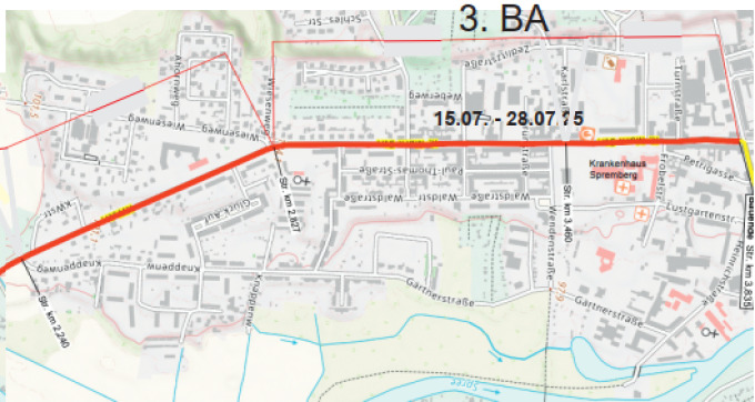 Übersichtskarte 3. Abschnitt 15. – 28.07.2025