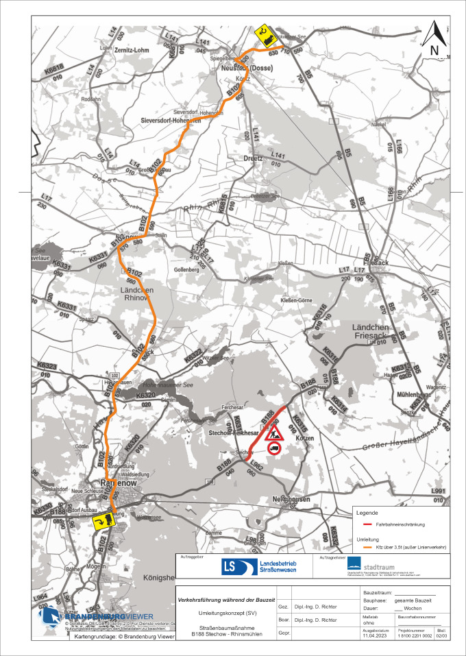 Übersichtskarte B 188_Radweg_Kreisverkehr_Stechow_Umleitung_Lkw_Seite_2